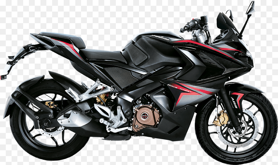 Bajaj Pulsar Rs 200 Black Sport Bike Image Pulsar Rs 200 Bike, Machine, Spoke, Motorcycle, Transportation Png