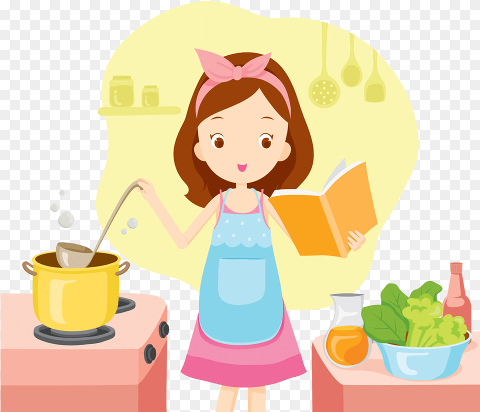 Bake Clipart Woman Cooking Girl Clip Art, Food, Lunch, Meal, Baby Free Transparent Png