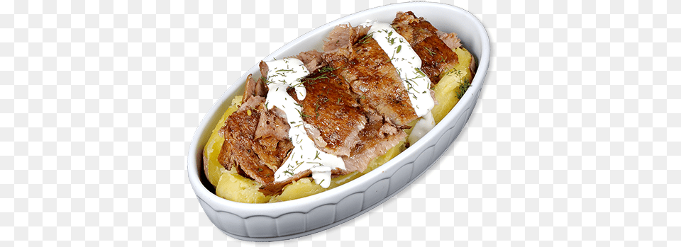 Baked Potato Frankfurt, Food, Meal, Meat, Pork Free Transparent Png