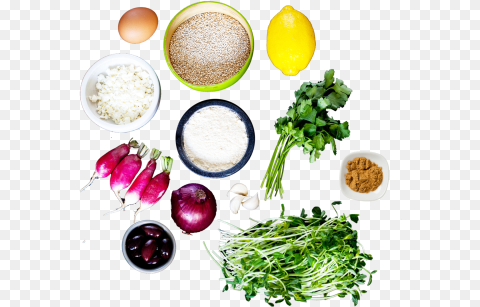 Baked Quinoa Falafels With Radish Amp Pea Shoot Salad Leaf Vegetable, Herbs, Plant, Food, Produce Free Transparent Png
