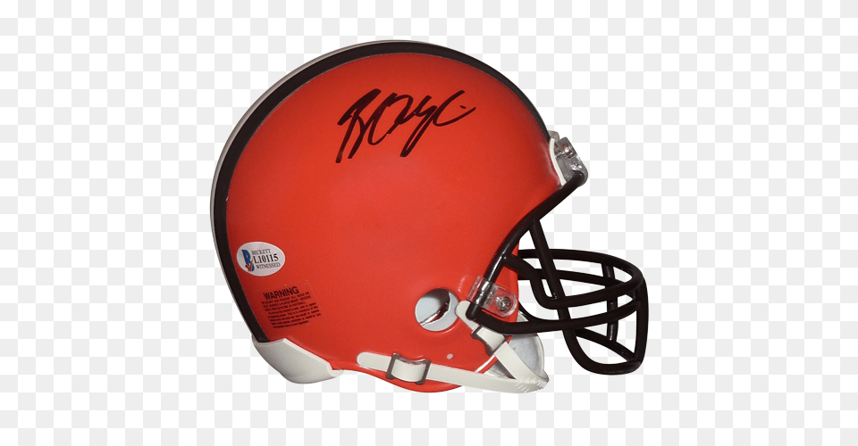 Baker Mayfield Autographed Cleveland Browns Mini Helmet, American Football, Playing American Football, Person, Sport Png Image