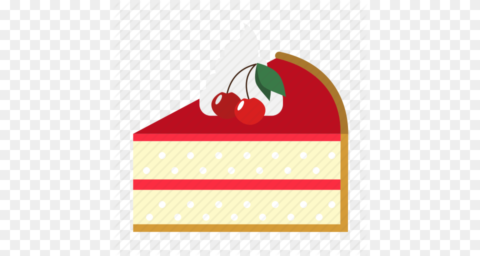 Bakery Cake Slice Cherry Dessert Food Pie Sweets Icon, Fruit, Plant, Produce, Cream Free Transparent Png