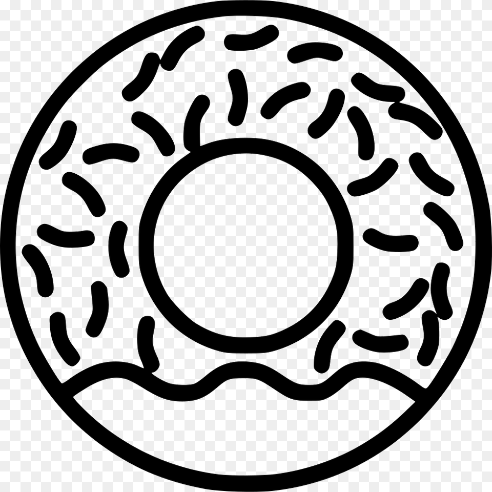 Bakery Donut Donuts Dessert Sweet Icon Download, Stencil, Food, Sweets Free Png
