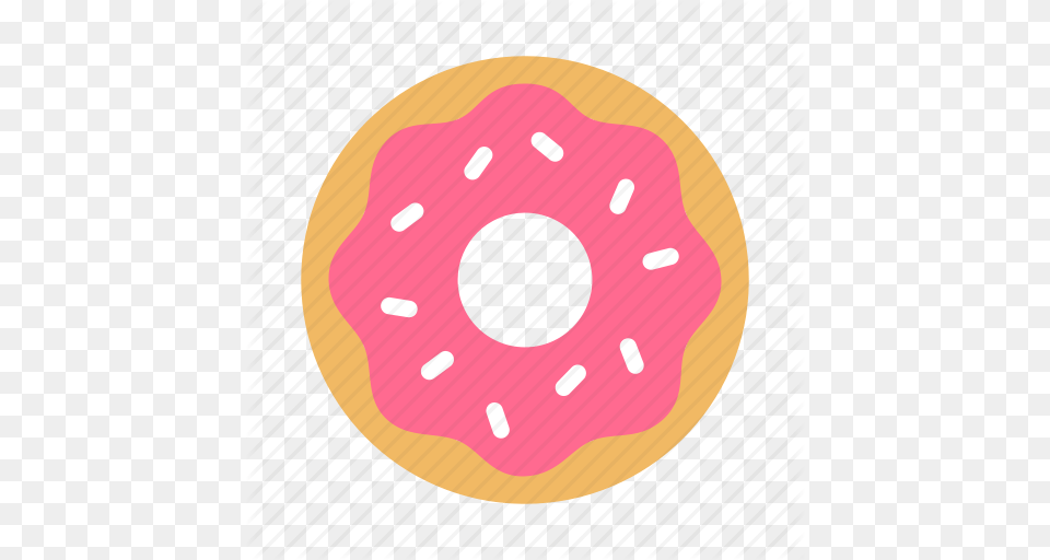Bakery Donut Doughnut Icing Pastry Pink Sprinkles Icon, Food, Sweets, Disk Free Transparent Png