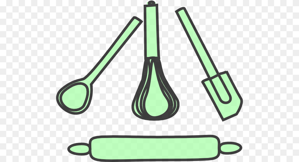 Bakery Utensils Pastel Green Clip Art, Cutlery, Spoon, Device, Grass Free Png