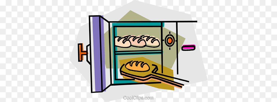 Baking Bread In An Oven Royalty Vector Clip Art Illustration, Shop Png