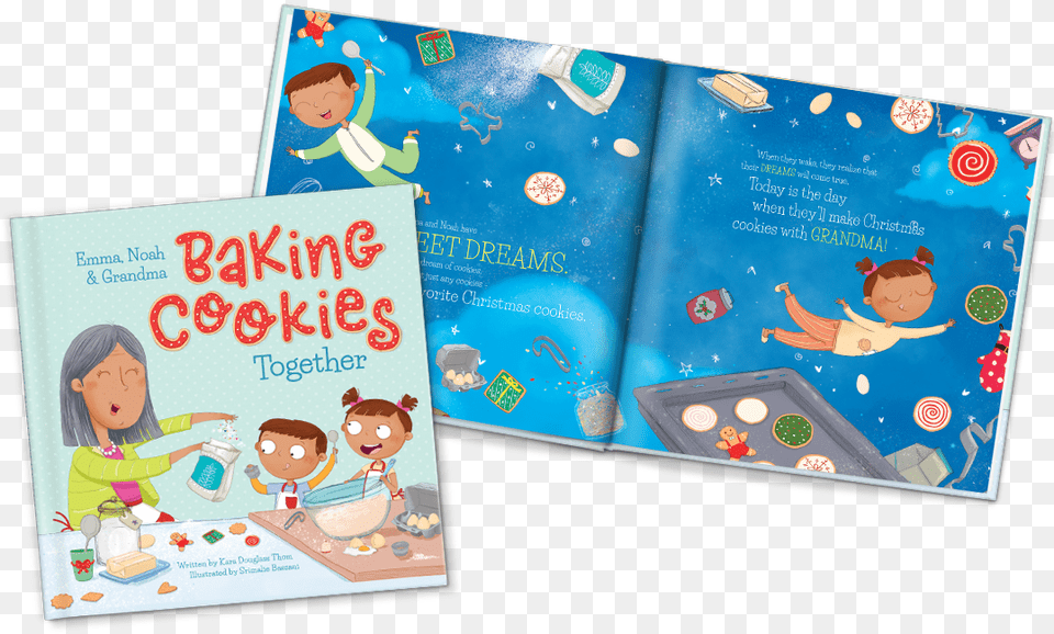 Baking Christmas Cookies Together Personalized Storybook Cartoon, Advertisement, Poster, Person, Girl Free Png Download