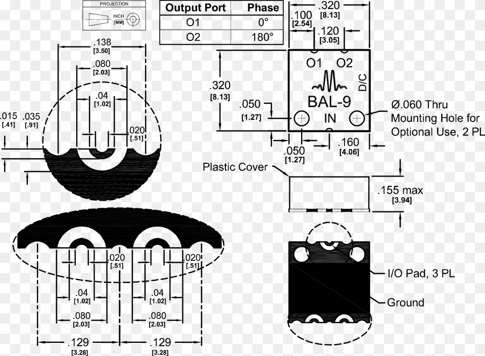 Bal 0009smg Balun Package Diagram Package Diagram, Gray Png Image