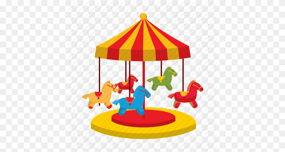 Balance Carousel Cartoon Childhood Fun Horses Park Icon, Play, Amusement Park, Animal, Horse Png