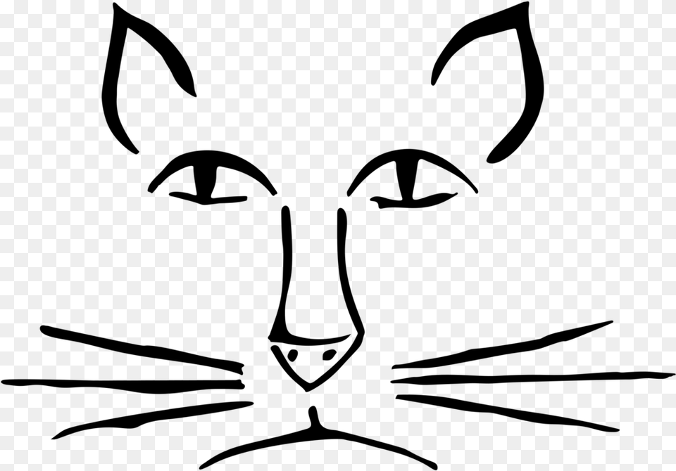 Balancing Cat Drawing Face Tail, Gray Png Image