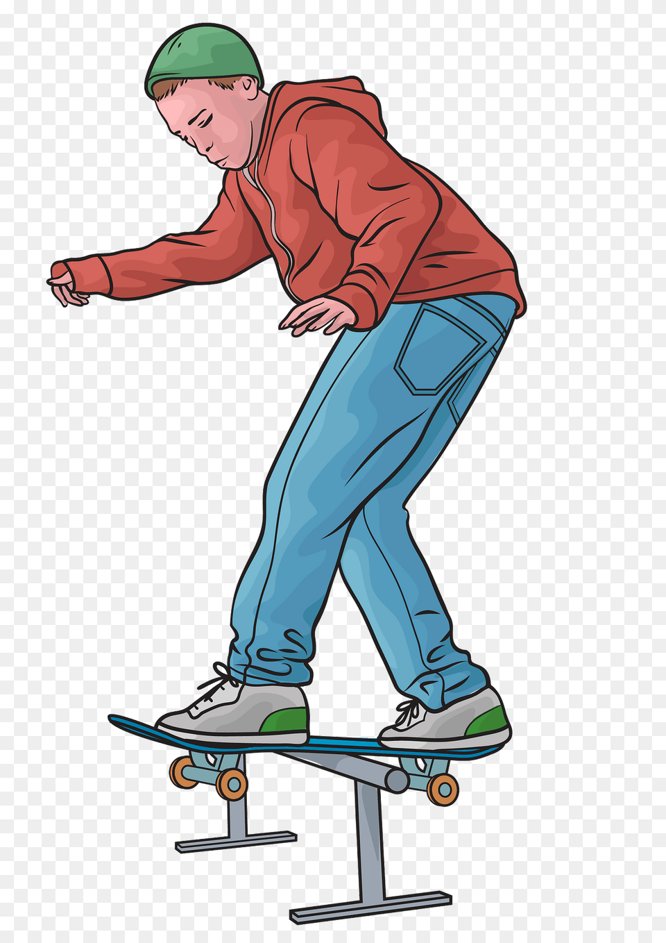 Balancing On Skateboard Clipart, Person, Face, Head Png Image