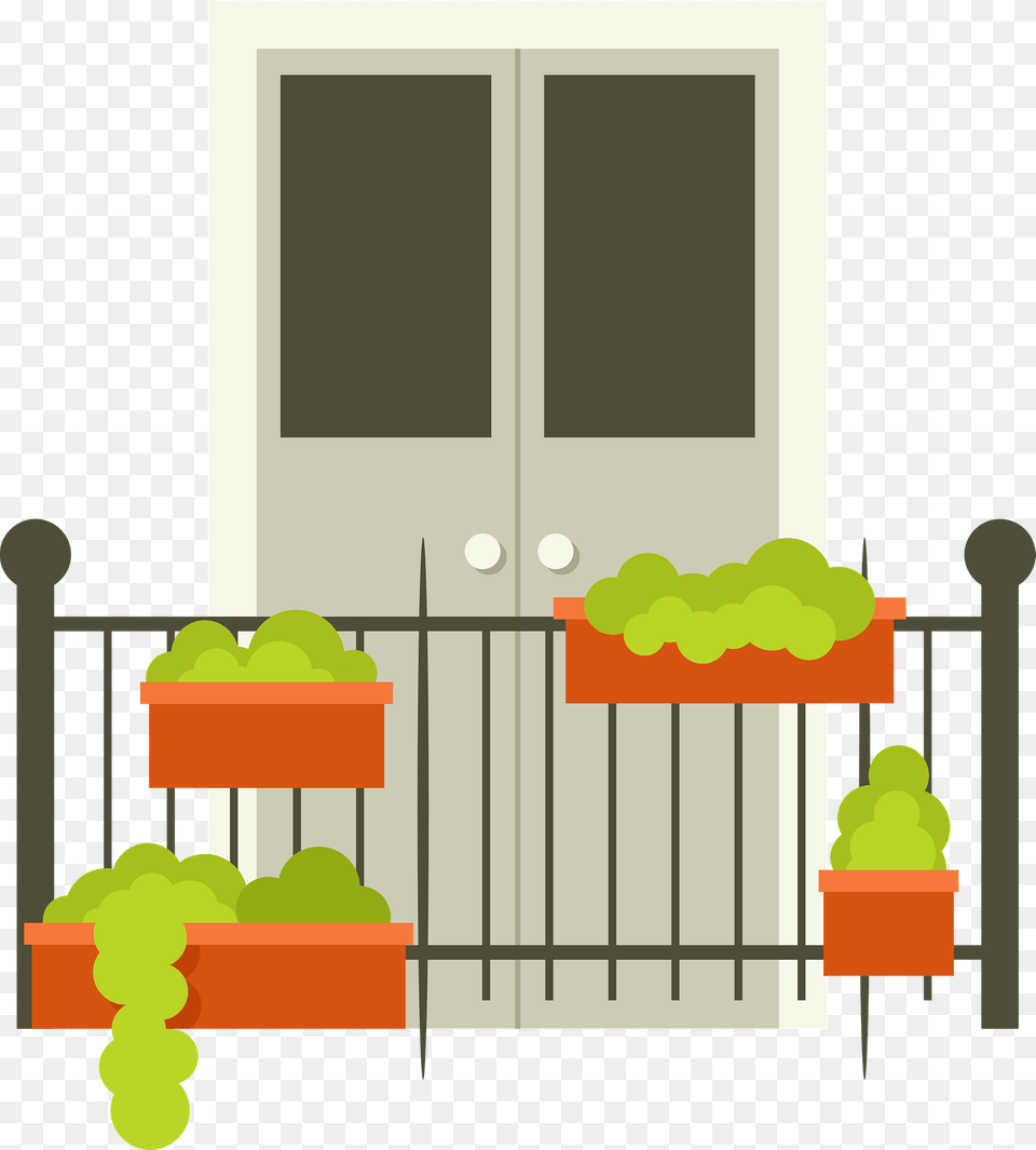 Balcony With Plants Clipart, Architecture, Housing, House, Porch Free Transparent Png