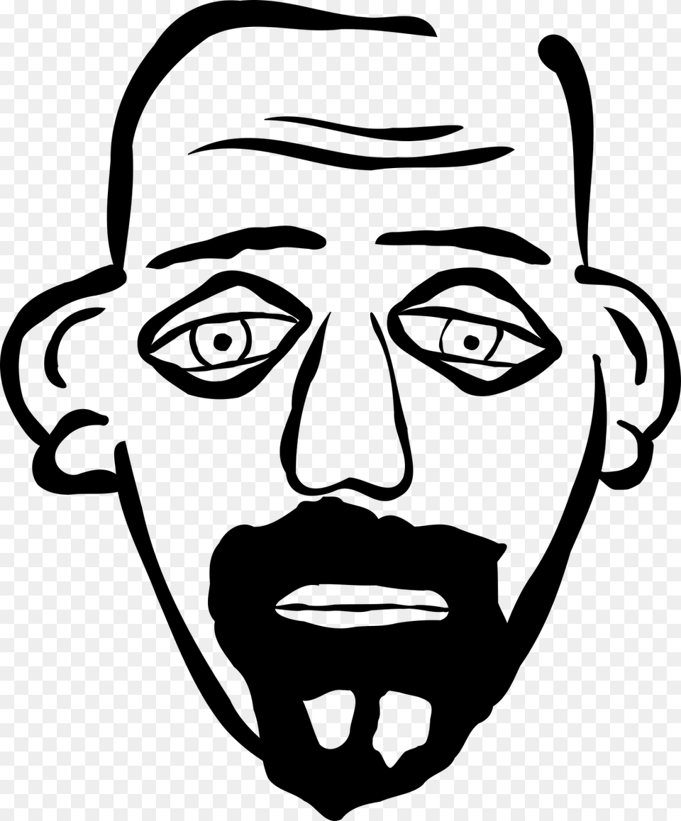 Bald Characters With Goatee, Gray Png Image