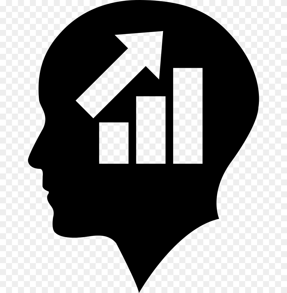 Bald Head Of A Businessman With Ascendant Graphic Of Bars, Stencil, Silhouette, Logo, Adult Png Image