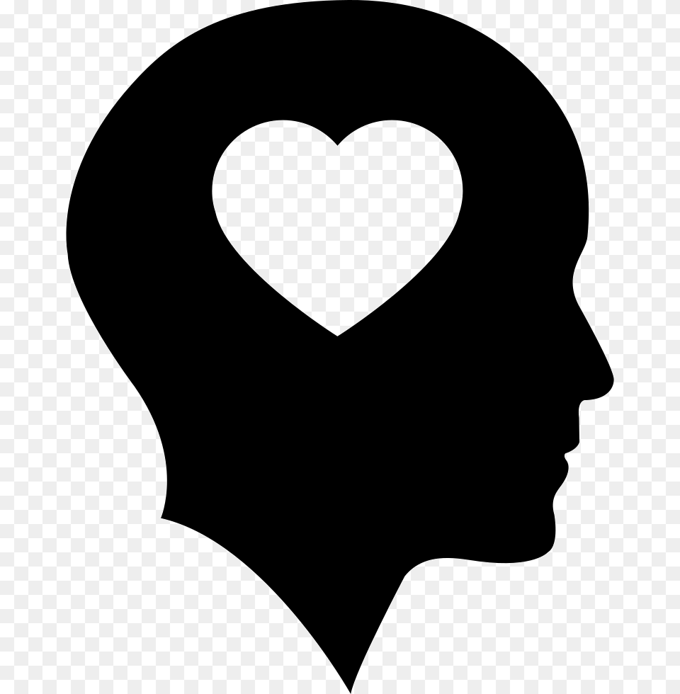 Bald Head With Heart Head With Heart Icon, Silhouette, Stencil, Astronomy, Moon Png
