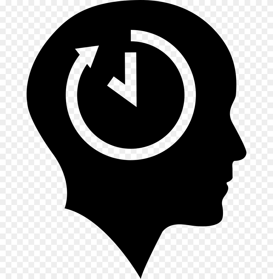 Bald Head With Time Symbol Inside Transparent Question Mark Symbol, Stencil, Silhouette, Logo, Adult Png Image