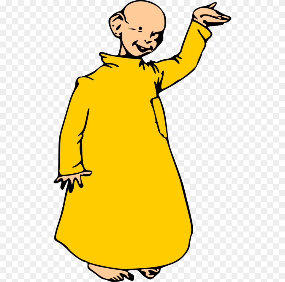 Bald Kid Wearing A Turbine And Waving Yellow Kid, Clothing, Coat, Sleeve, Long Sleeve Png Image