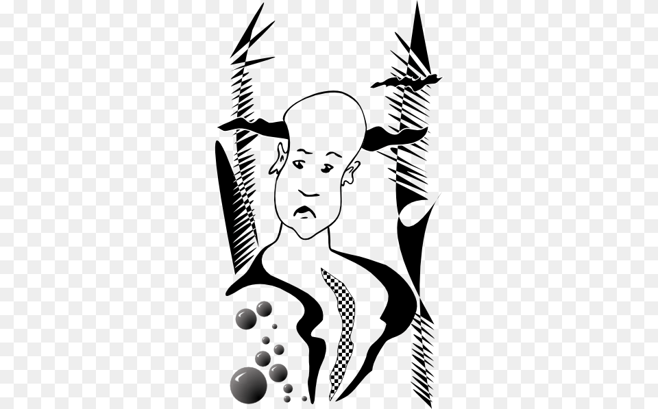 Bald Man Clip Art At Clker Hair Loss, Stencil, Baby, Person, Face Png