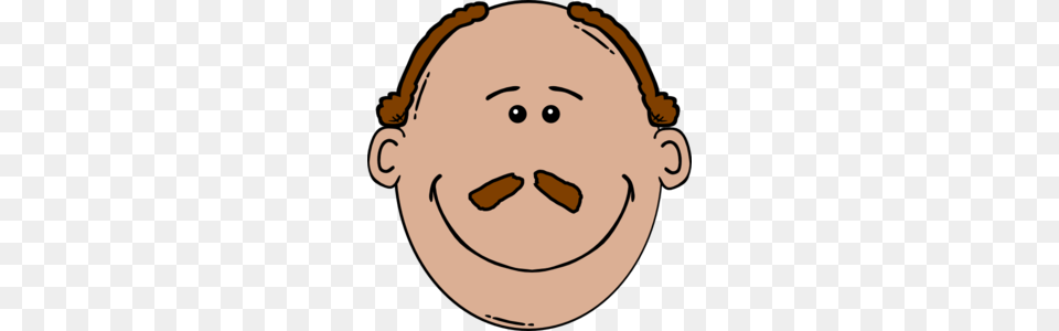 Bald Man Face With A Mustache Clip Art, Head, Person, Baby Free Transparent Png