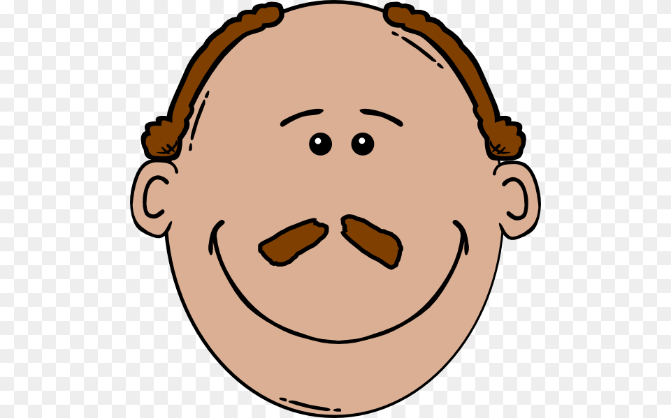 Bald Man Face With A Mustache Large Size, Baby, Person, Head, Food Png