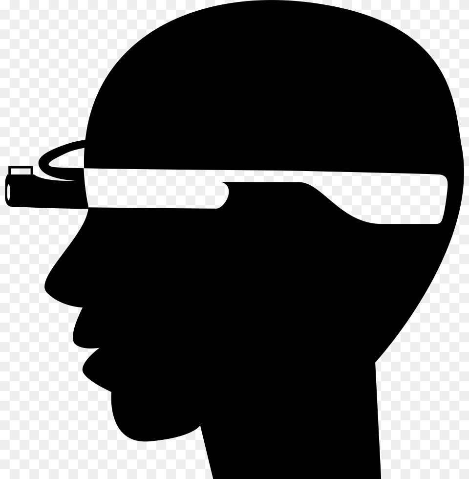 Bald Man Head Side With Google Glasses Comments Smart Glass Icon, Silhouette, Stencil, Accessories, Goggles Free Transparent Png