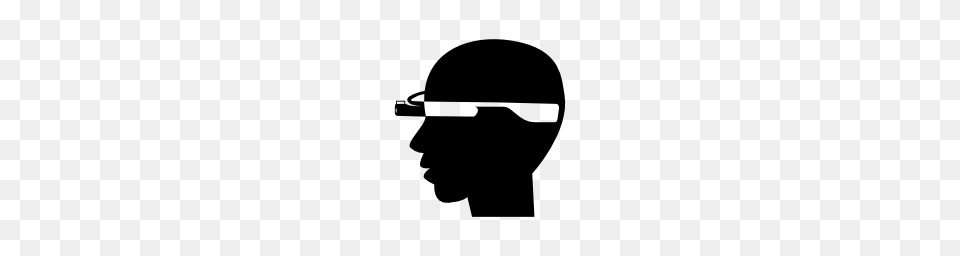 Bald Man Head Side With Google Glasses Pngicoicns Free Icon, Stencil, Silhouette, Weapon, Firearm Png