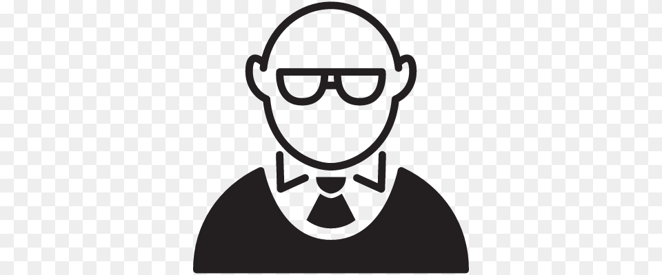 Bald Man With Glasses Vector Bald Guy With Glasses Silhouette, Accessories, Stencil, Person, Formal Wear Free Png