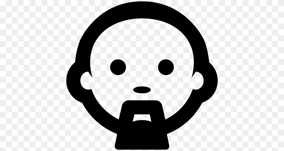 Bald Man With Goatee, Stencil, Silhouette, Clothing, Hardhat Free Transparent Png