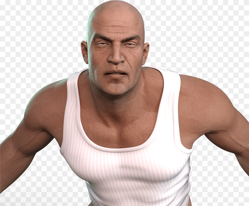 Bald Muscular Old Man Anti Aging Pills For Men Png