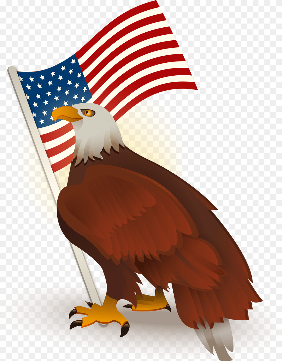 Bald Of The Clip Art American Bald Eagle, American Flag, Flag, Animal, Bird Free Transparent Png