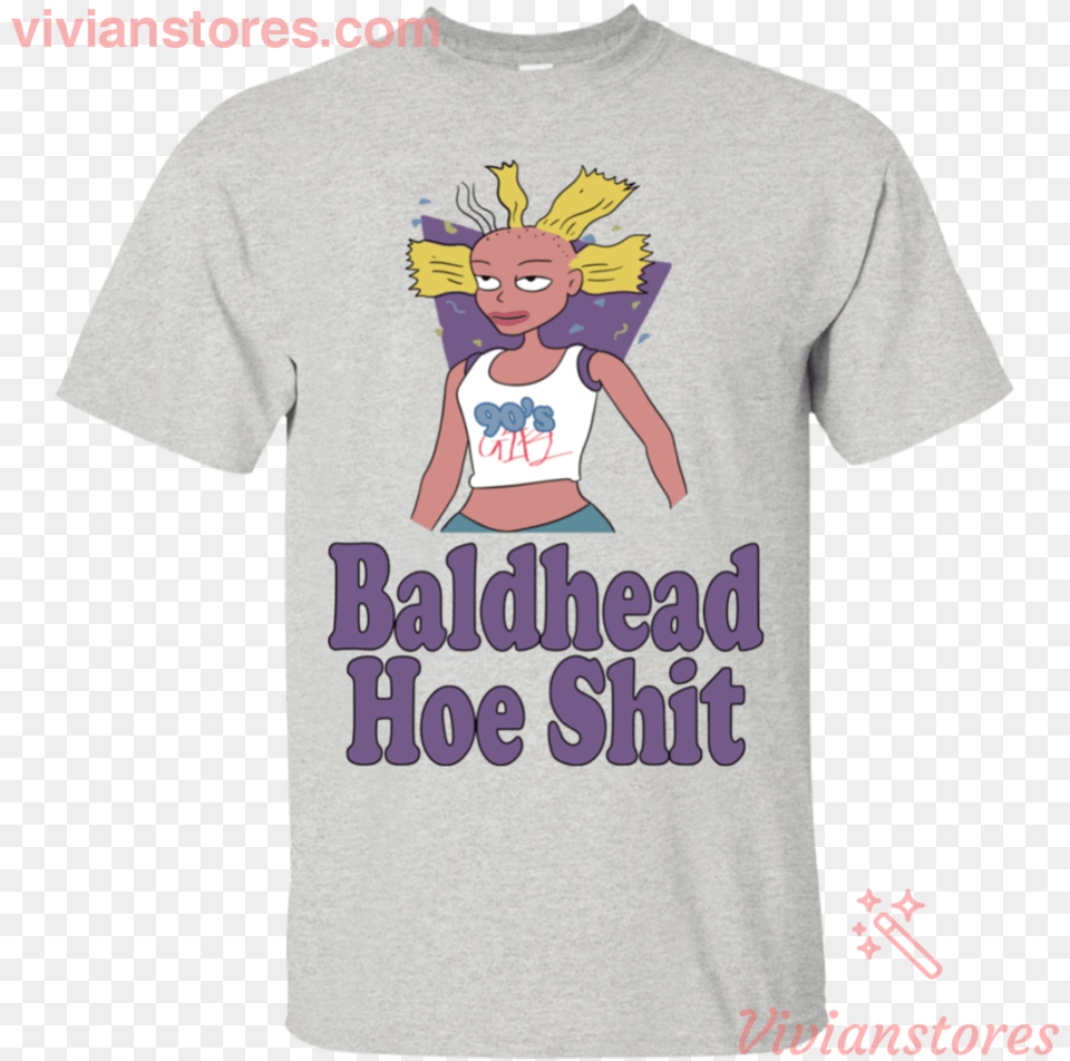 Baldhead Hoe Shit Funny Dump T Shirt Ka02 Vivianstores Laserdisc, Clothing, T-shirt, Baby, Person Png Image