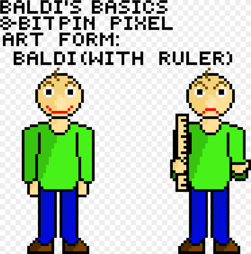 Baldi Basics Pixel Art Baldi39s Basics Pixel Art, Person, Clothing, Long Sleeve, Sleeve Free Transparent Png