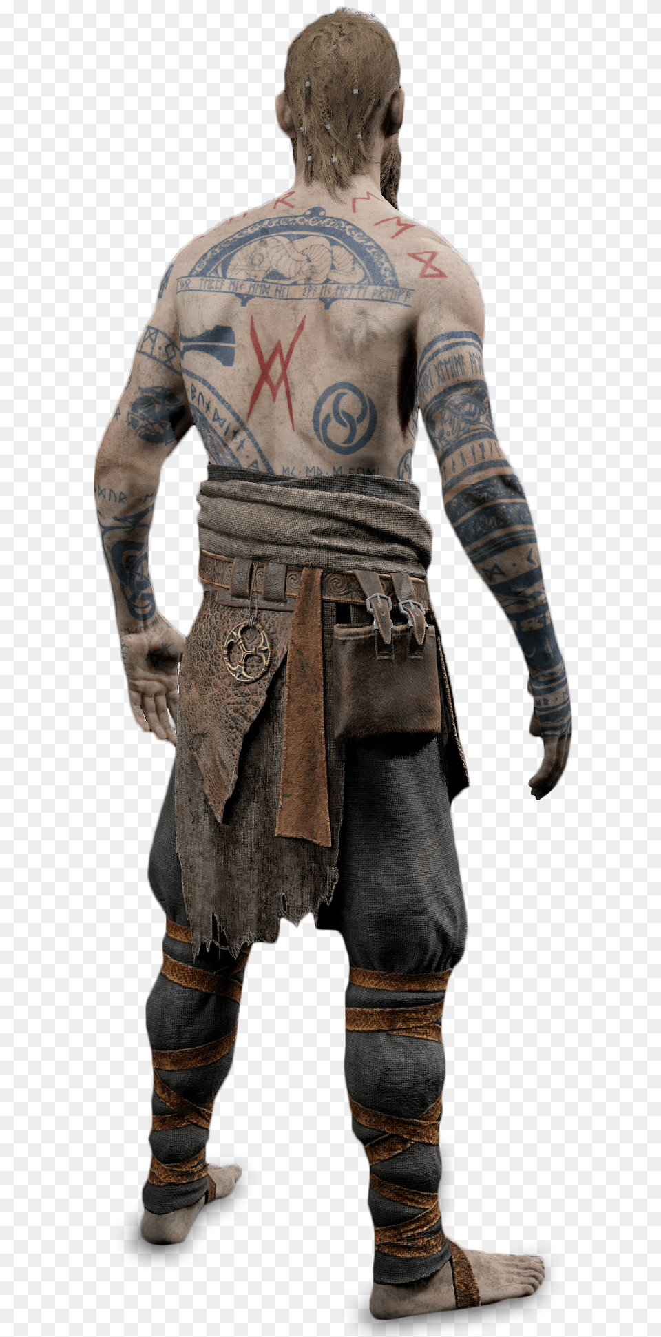 Baldur The Stranger Norse Tattoo War Tattoo Viking God Of War Endboss Tattoo, Back, Body Part, Skin, Person Free Png Download