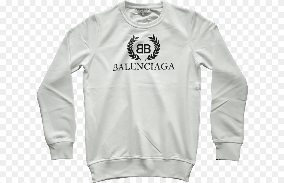 Balenciaga Mens White New Sweatshirt, Clothing, Knitwear, Long Sleeve, Sleeve Free Transparent Png