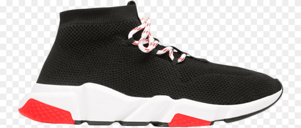 Balenciaga Speed Trainer Lace Up Black Red 2018 Balenciaga Speed Trainer Lace Up, Clothing, Footwear, Shoe, Sneaker Free Transparent Png