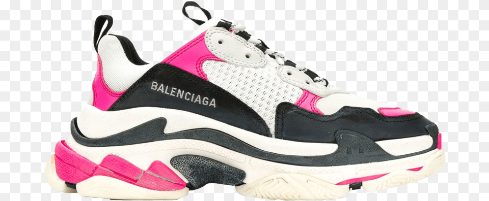 Balenciaga Triple S Pink, Clothing, Footwear, Shoe, Sneaker Png Image