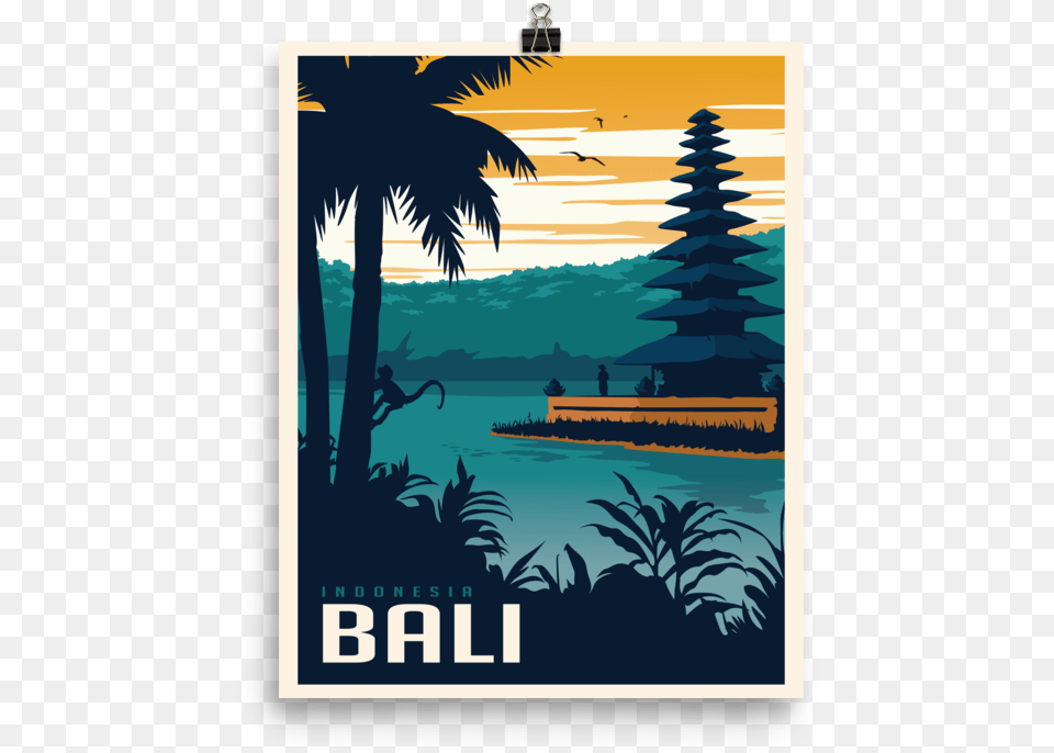 Bali Indonesia Bali Old Travel Posters Indonesia, Advertisement, Tree, Poster, Plant Free Png Download