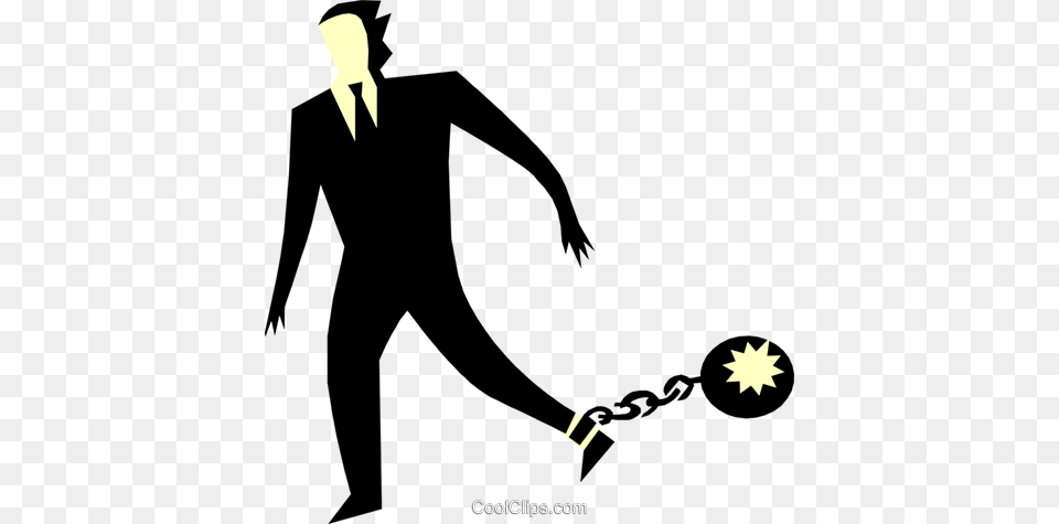 Ball And Chain Royalty Vector Clip Art Illustration, Clothing, Formal Wear, Suit, Adult Free Png Download