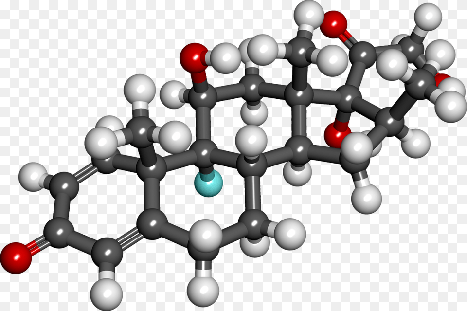 Ball And Stick Model Of The Immunosuppressant Drug Beclomethasone Molecular Structure, Accessories, Sphere, Chess, Game Free Png Download