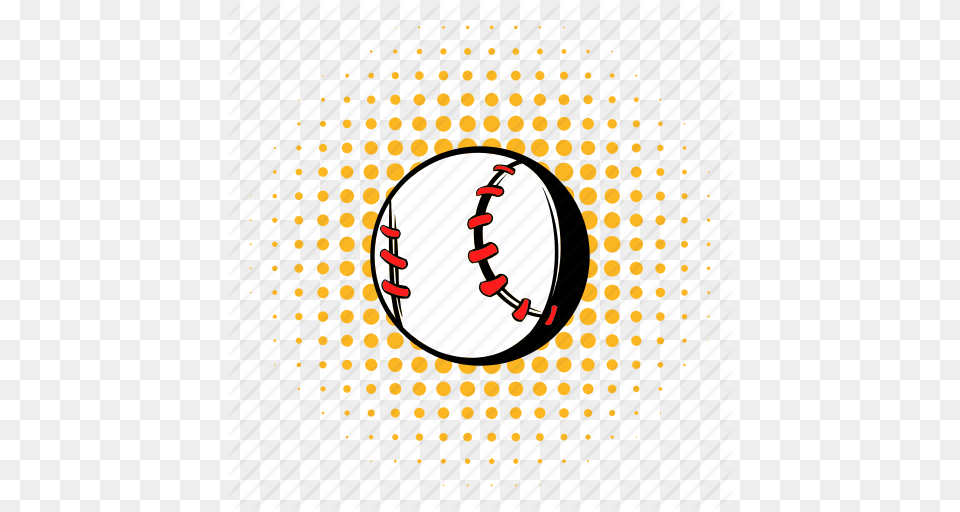Ball Baseball Comics Halftone Softball Sport Team Icon Png