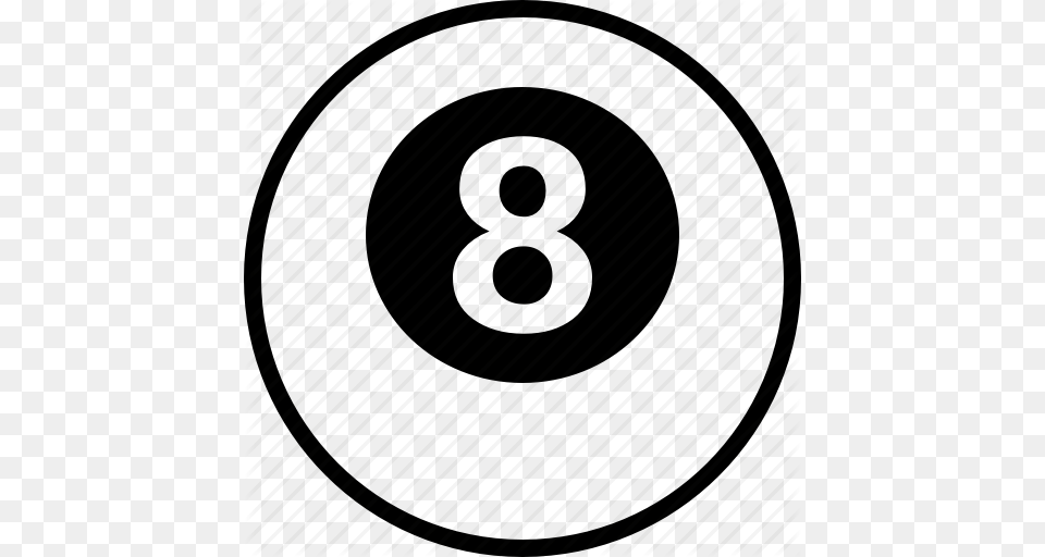 Ball Billiards Cue Eight Magic Pool Icon, Symbol, Number, Text Free Png