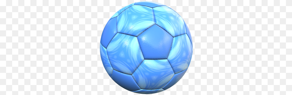 Ball Football Sport Blue Leather Imitation Blue Soccer Ball Transparent Background, Soccer Ball, Sphere Free Png Download