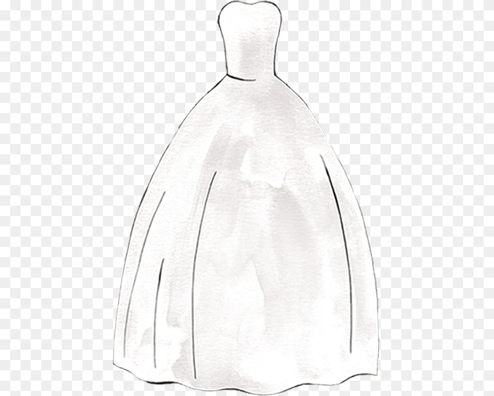 Ball Gown Silhouette Sketch Large Ball Gown Silhouette Dress, Wedding Gown, Cape, Clothing, Fashion Free Png