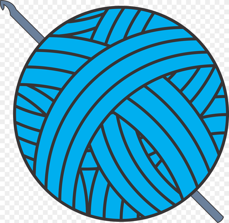 Ball Of Blue Yarn And Crochet Hook Clipart, Sphere Png Image