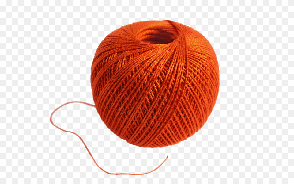 Ball Of Orange Wool, Yarn Png Image