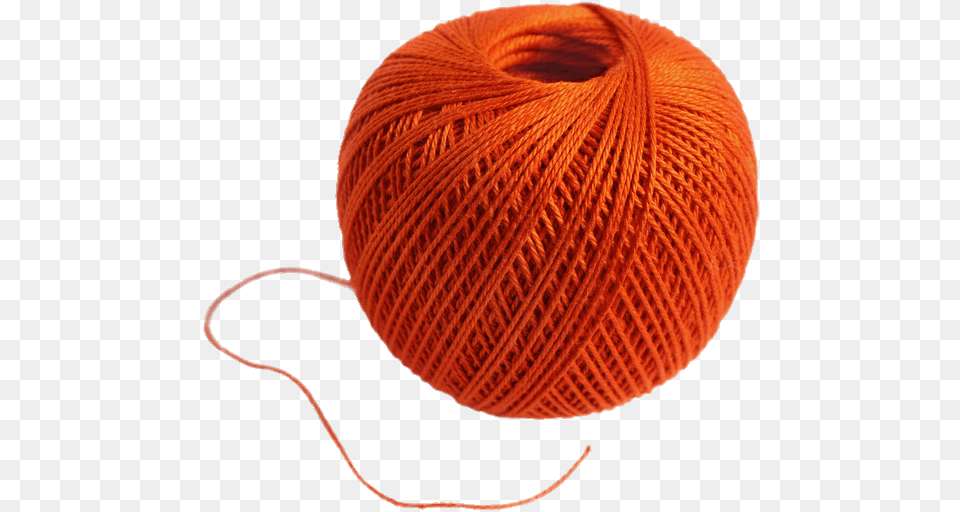 Ball Of Orange Wool Wool, Yarn Free Transparent Png