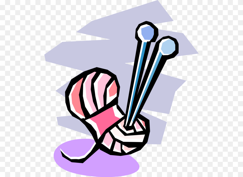 Ball Of Yarn With A Knitting Needle Royalty Vector Novelos De L Com Agulha, People, Person, Art Free Transparent Png