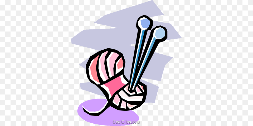 Ball Of Yarn With A Knitting Needle Royalty Vector Clip Art, Body Part, Hand, Person Free Png Download