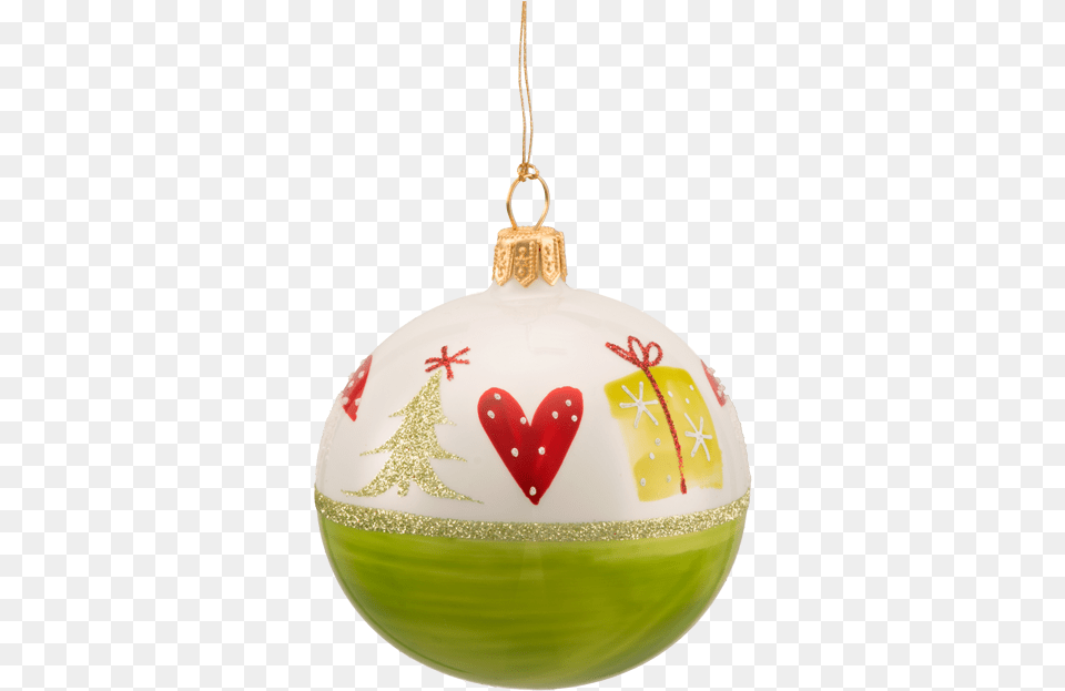 Ball Ornament Green White With Decoration Christmas Ornament, Accessories Png Image