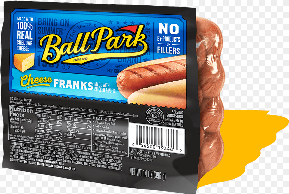 Ball Park Cheese Hot Dogs Ball Park Uncured Beef Franks, Food, Hot Dog, Adult, Male Png